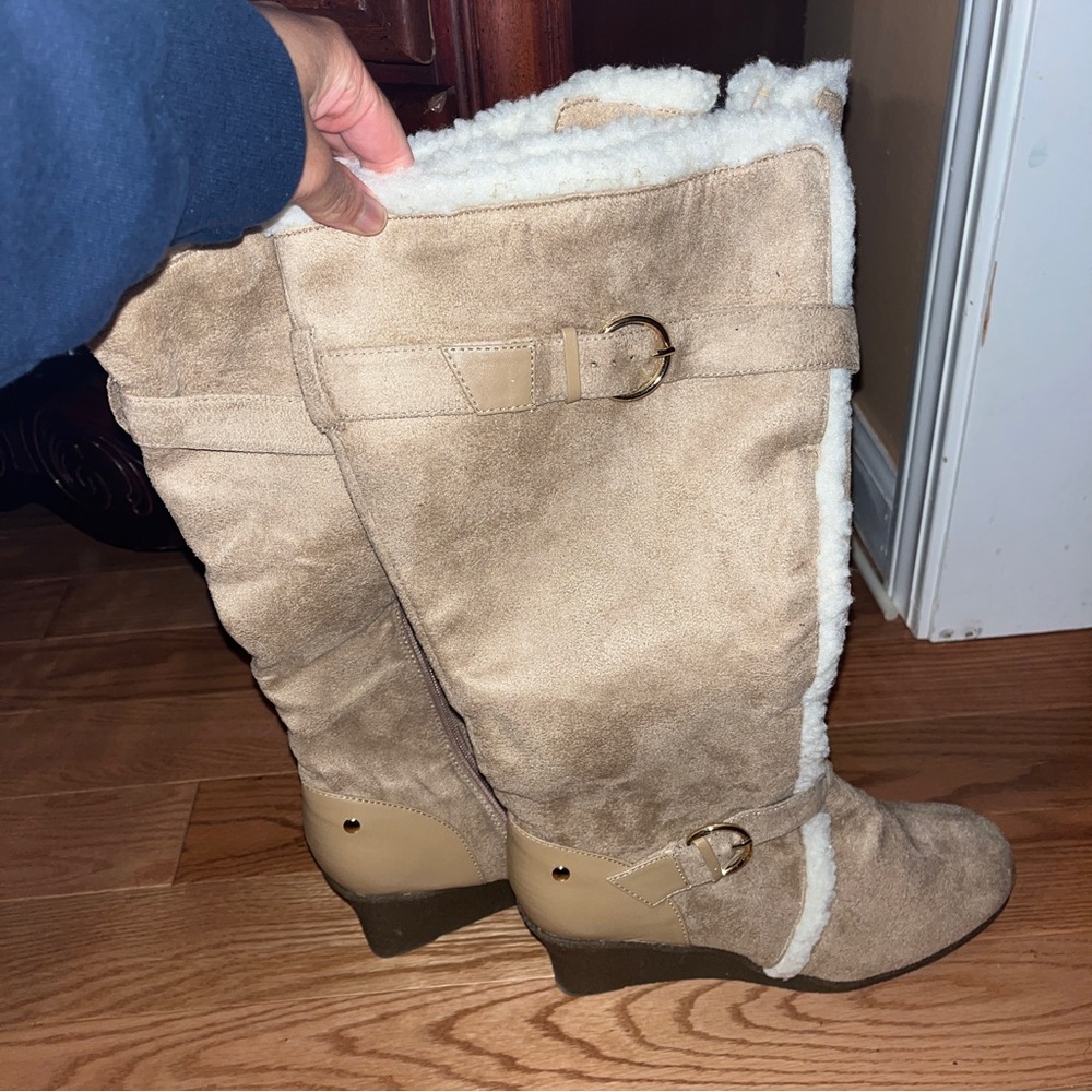AVON | Metallic Faux Shearling Boots